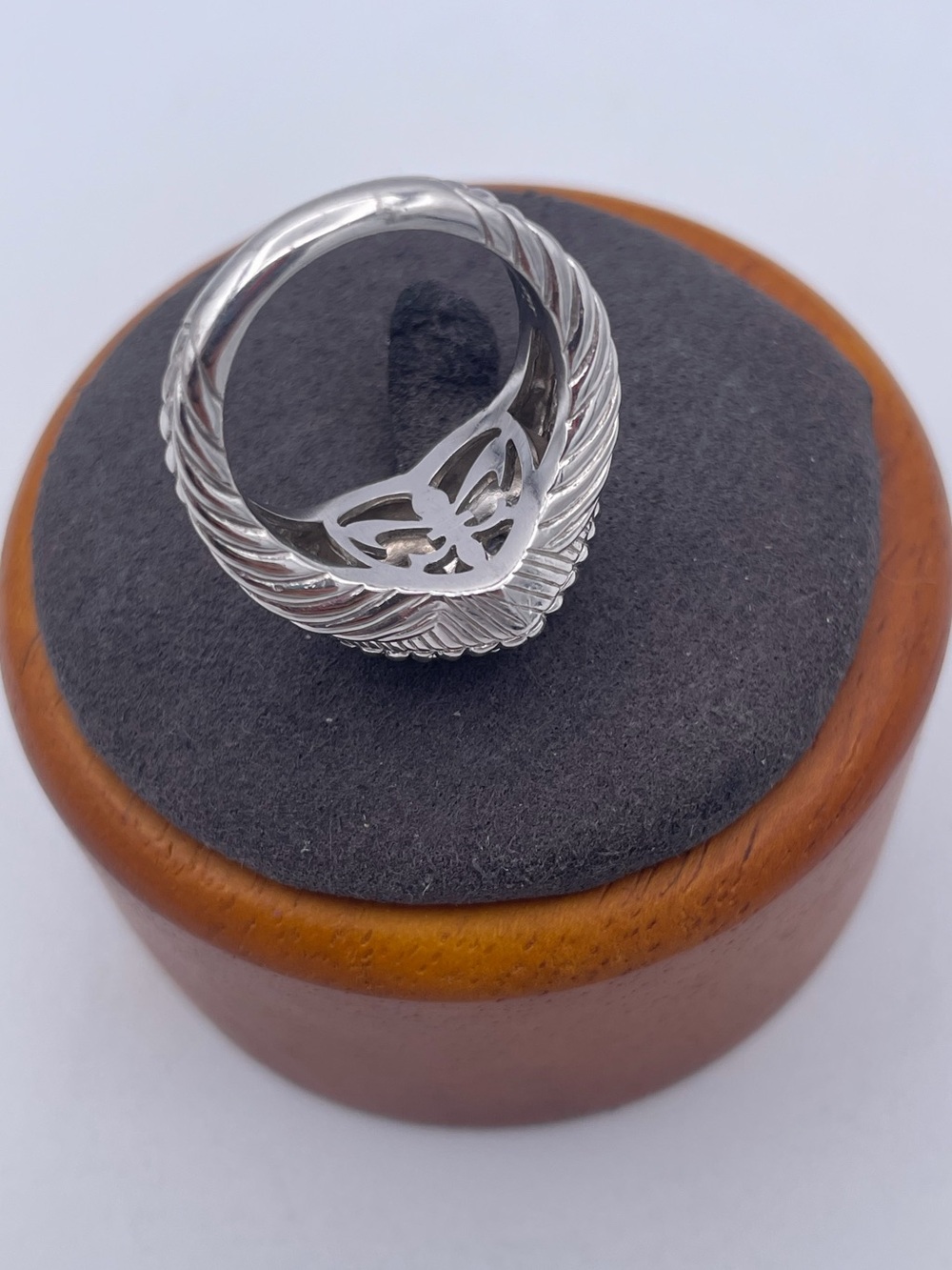 Judith Ripka Sterling Silver 925 CZ Pave Heart Ring Thailand QVC Era Size 7 - Picture 6 of 10